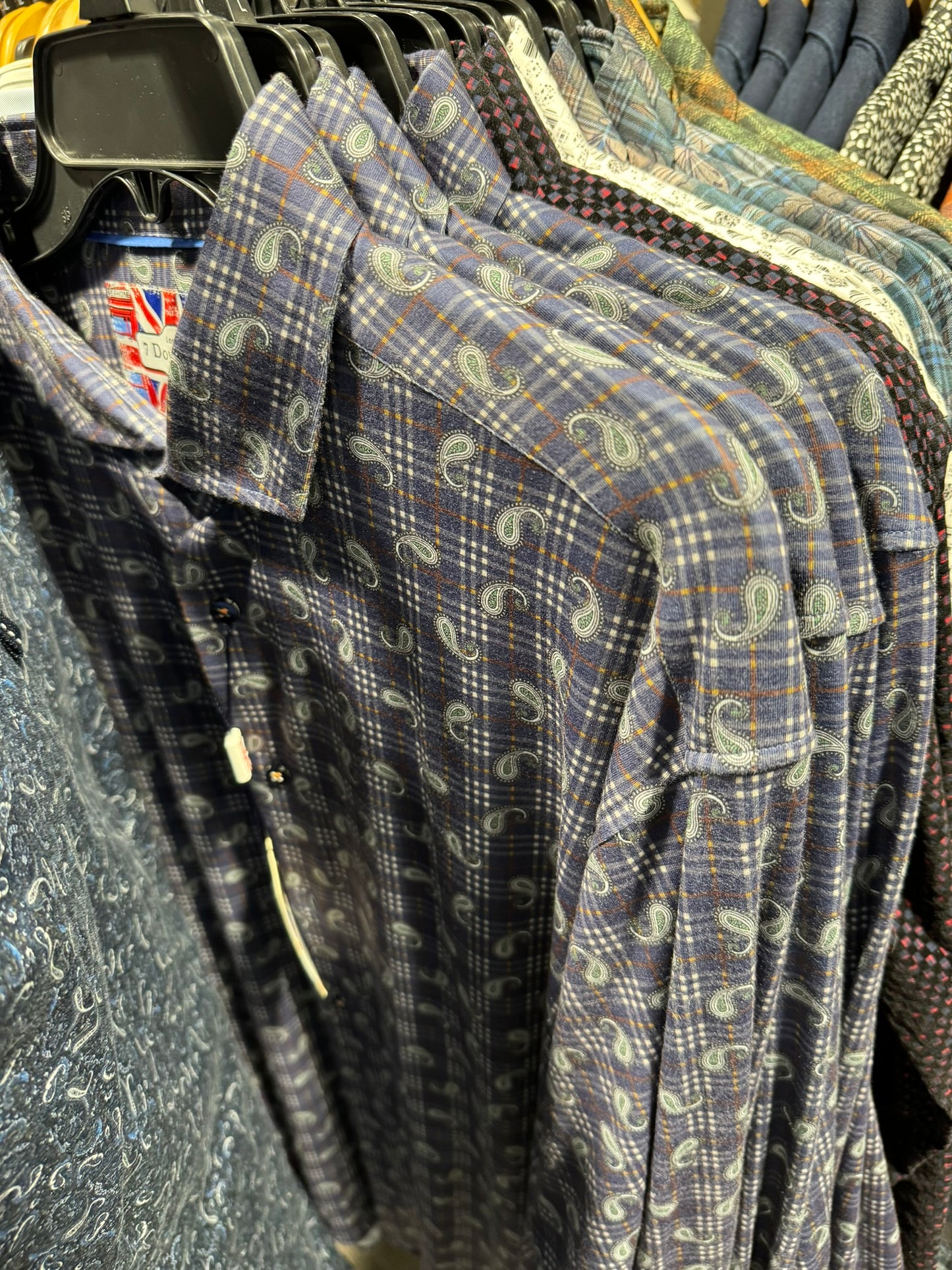 L/S Zeus 2 Blue Paisley Print
